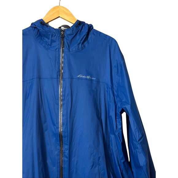 Eddie Bauer weatheredge lightweight jacket blue full zip hooded men’s XL TALL - Picture 3 of 14